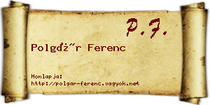 Polgár Ferenc névjegykártya
